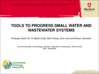 Tools to progress small water and wastewater systems