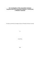 An investigation of the association between herpesviruses and respiratory disease in racehorses in Western Australia