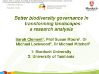 Better biodiversity governance in transforming landscapes: a research analysis