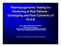 Pharmacogenetic testing for predicting at risk patients: Genotyping and flow cytometry of HLA-B