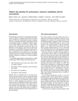 Modern pig nutrition for performance: minerals, metabolism and the environment