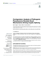Corrigendum: Analysis of pathogenic pseudoexons reveals novel mechanisms driving cryptic splicing