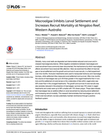 Macroalgae inhibits larval settlement and increases recruit mortality at Ningaloo Reef, Western Australia