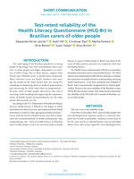 Test-retest reliability of the Health Literacy Questionnaire (HLQ-Br) in Brazilian carers of older people