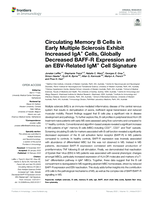 Circulating memory B Cells in early Multiple Sclerosis exhibit increased IgA+ Cells, globally decreased BAFF-R expression and an EBV-related IgM+ cell signature