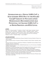 Generation of a novel SARS-CoV-2 Sub-genomic RNA due to the R203K/G204R variant in Nucleocapsid: Homologous recombination has potential to change SARS-CoV-2 at both protein and RNA level