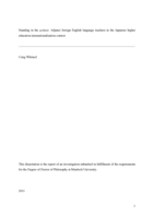 Standing in the genkan: Adjunct foreign English language teachers in the Japanese higher education internationalisation context