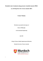 Brackish water treatment using pressure retarded osmosis (PRO) as a driving force for reverse osmosis (RO)