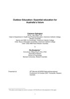 Outdoor education: essential education for Australia’s future