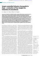 Target-controlled infusion of propofol in dogs - Evaluation of four targets for induction of anaesthesia