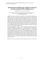 Dynamical downscaling for the southwest of Western Australia using the WRF modelling system