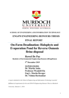 On-farm desalination: Halophyte and evaporation pond for reverse osmosis brine disposal