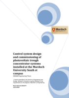 Control system design and commissioning of photovoltaic trough concentrator systems installed at the Murdoch University South St campus