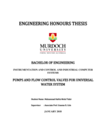 Instrumentation and control and industrial computer systems: Pumps and flow control valves for universal water system