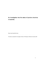 An investigation into the status of porcine circovirus in Australia