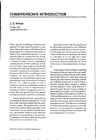 The role of population models in managing fisheries: Chairperson's Introduction