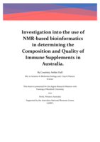 Investigation into the use of NMR-based bioinformatics in determining the composition and quality of immune supplements in Australia