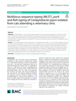 Multilocus sequence typing (MLST), porA and flaA typing of Campylobacter jejuni isolated from cats attending a veterinary clinic