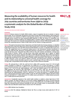 Measuring the availability of human resources for health and its relationship to universal health coverage for 204 countries and territories from 1990 to 2019: A systematic analysis for the Global Burden of Disease Study 2019