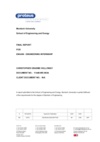 Final Report for ENG450 - Engineering Internship: Proteus EPCM Engineers