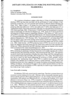 Dietary influences on porcine postweaning diarrhoea