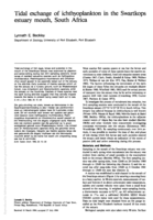 Tidal exchange of ichthyoplankton in the Swartkops estuary mouth, South Africa