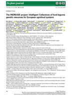 The INCREASE project: Intelligent Collections of food‐legume genetic resources for European agrofood systems