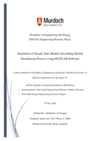 Simulation of steady state models describing hybrid desalination process using MATLAB software