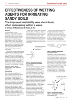 Effectiveness of wetting agents for irrigating sandy soils
