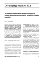 Developing and evaluating environmental impact assessment systems for small developing countries