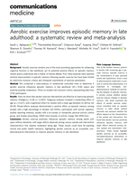 Aerobic exercise improves episodic memory in late adulthood: A systematic review and meta-analysis