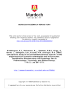 Comparative study of the antioxidant defence systems in the erythrocytes of australian marsupials and monotremes