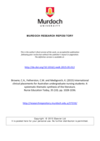 International clinical placements for Australian undergraduate nursing students: A systematic thematic synthesis of the literature