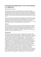 Learning from Kaupapa Māori: Issues and techniques for engagement