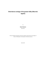 Disturbance ecology of the greater bilby (Macrotis lagotis)