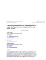 Using the decomposed theory of planned behaviour to explain healthcare consumer adoption of electronic health records