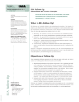 EIA follow-up: international best practice principles