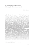 The Trouble with RAMSI: Reexamining the Roots of Conflict in Solomon Islands