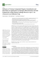 Influence of various composted organic amendments and their rates of application on nitrogen mineralization and soil productivity using chinese cabbage (Brassica rapa L. var. Chinensis) as an indicator crop