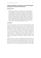 Thesis by publication in education: An autoethnographic perspective for educational researchers