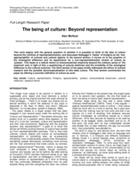 The being of culture, Beyond representation