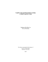 Cognitive style and hypermedia learning: A multi-perspective study