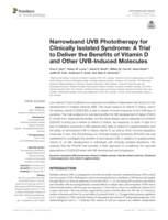 Narrowband UVB phototherapy for clinically isolated syndrome: A trial to deliver the benefits of Vitamin D and other UVB-Induced molecules