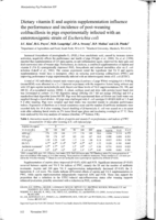 Dietary vitamin E and aspirin supplementation influence the performance and incidence of post-weaning colibacillosis in pigs experimentally infected with an enterotoxigenic strain of Escherichia coli