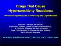 Drugs that cause hypersensitivity reactions: Personalising medicine & Predicting the unpredictable