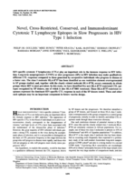 Novel, cross-restricted, conserved, and immunodominant Cytotoxic T Lymphocyte epitopes in slow progressors in HIV Type 1 infection