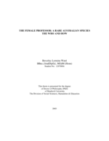 The female professor: a rare Australian species, the who and how