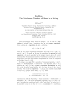 The maximum number of of runs in a string
