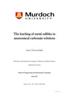 The leaching of metal sulfides in ammoniacal carbonate solutions