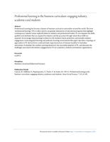 Professional learning in the business curriculum: Engaging industry, academics and students